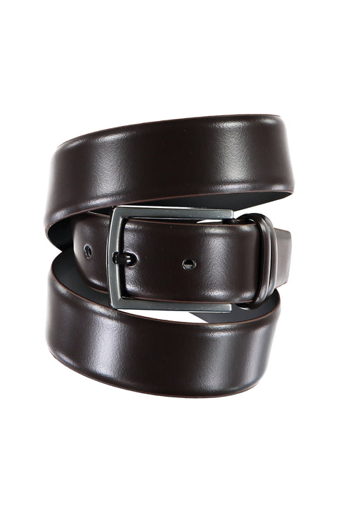 Dark Brown Plain Leather Belt