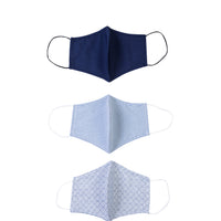 Dark Navy Blue Cotton Washable 3-Pack Face Masks