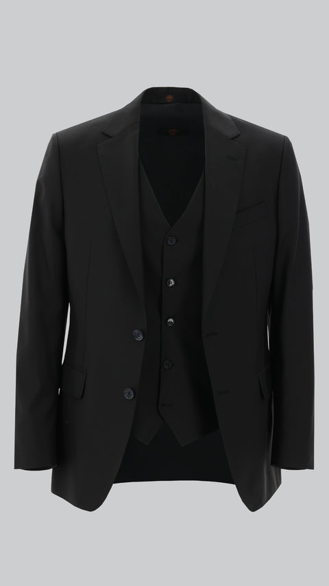 Black 6-Drop Regular Fit Standard Cut Suit