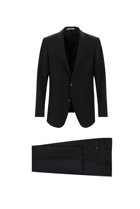 Black 6-Drop Regular Fit Standard Cut Suit
