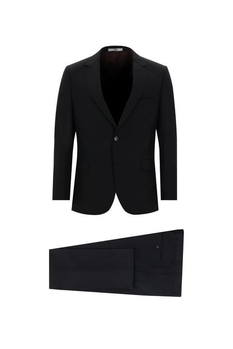 Black 4-Drop Relaxed Fit Suit