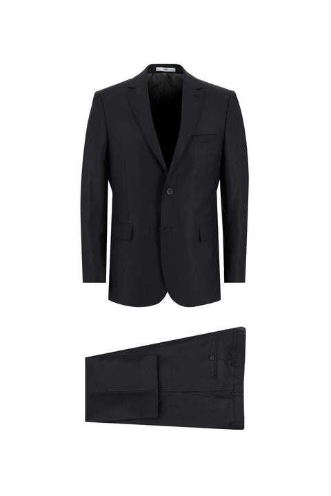 Black 6-Drop Regular Fit Standard Cut Suit