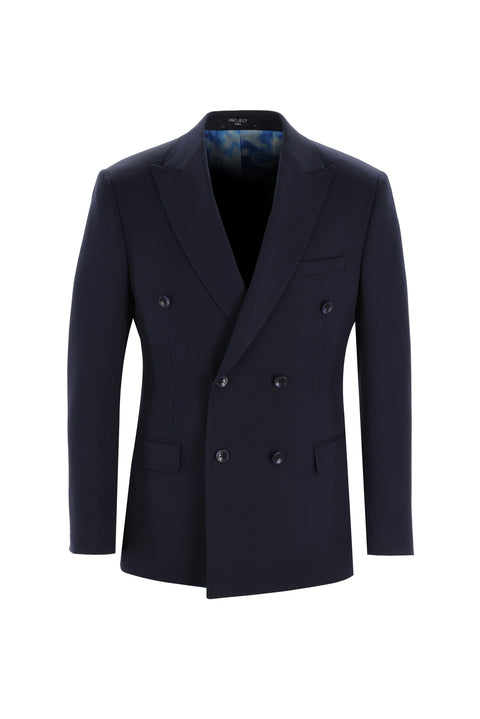 Dark Navy 7 Drop Super Slim Fit Extra Narrow Cut Double-Breasted Suit