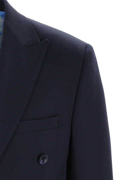 Dark Navy 7 Drop Super Slim Fit Extra Narrow Cut Double-Breasted Suit