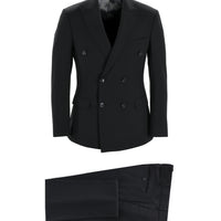Black 7 Drop Super Slim Fit Extra Narrow Cut Double-Breasted Suit