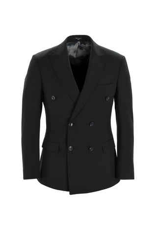  Siyah 7 Drop Super Slim Fit Eksra Dar Kesim Kruvaze Takım Elbise