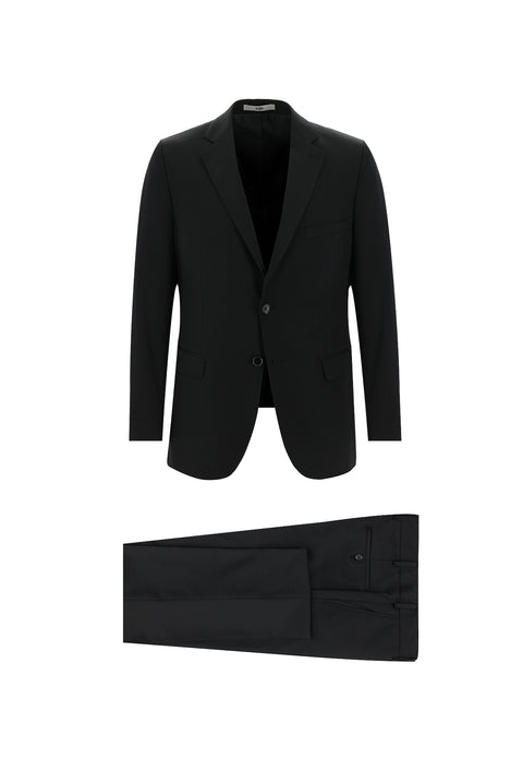 Black 4-Drop Relaxed Fit Suit