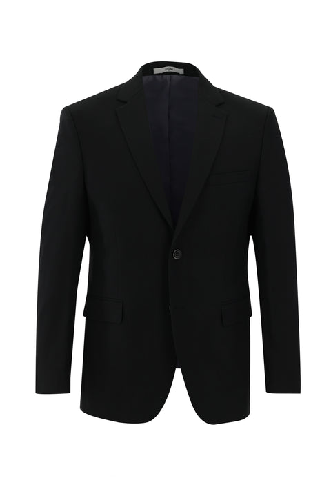 Black 6-Drop Regular Fit Standard Cut Suit