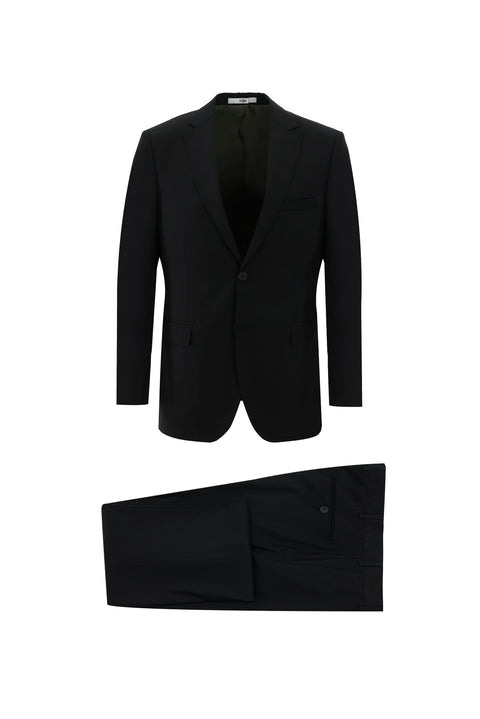 Black 6-Drop Regular Fit Standard Cut Suit