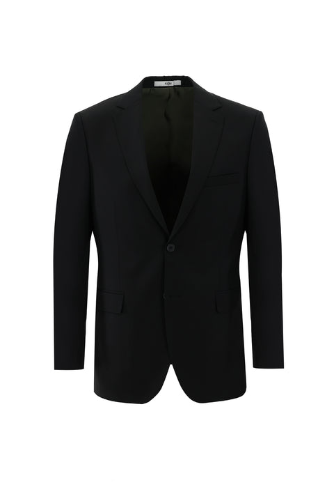 Black 6-Drop Regular Fit Standard Cut Suit