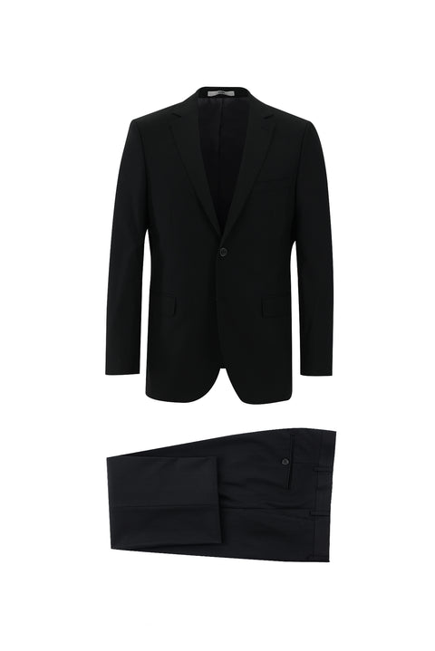 Black 6-Drop Regular Fit Standard Cut Suit