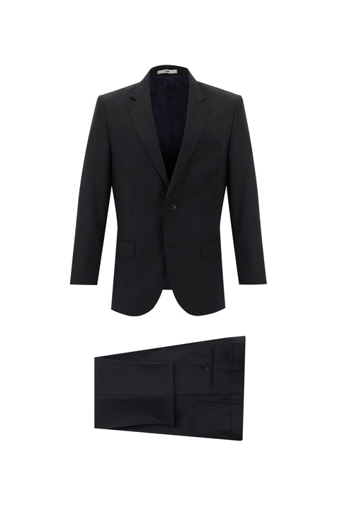 Black 4-Drop Relaxed Fit Suit