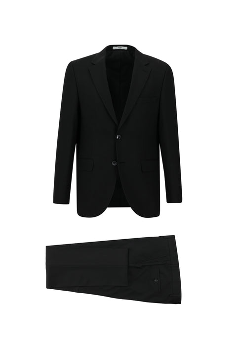 Black 4-Drop Relaxed Fit Suit