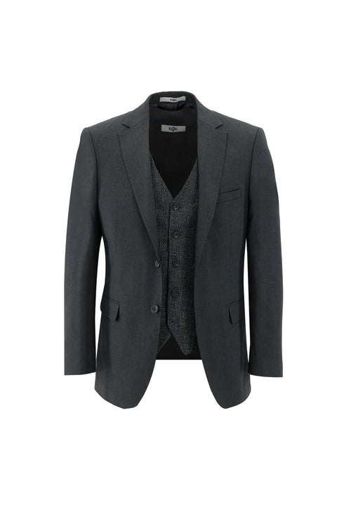 Medium Anthracite 6 Drop Regular Fit Standard Cut Suit with Vest
