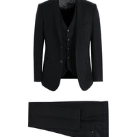 Black 7 Drop Super Slim Fit Extra Narrow Cut Suit with Vest