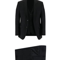 Black 7 Drop Slim Fit Suit with Vest
