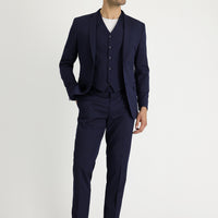 Medium Navy 7 Drop Super Slim Fit Extra Narrow Cut Suit with Vest