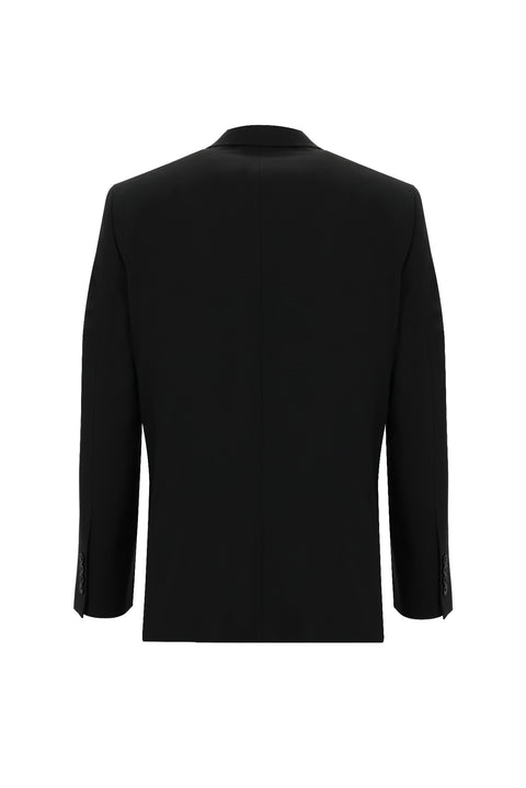 Black 4-Drop Relaxed Fit Wool Suit