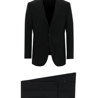 Black 4-Drop Relaxed Fit Wool Suit