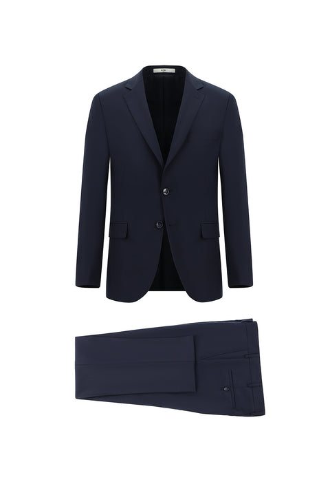 Dark Navy 7 Drop Slim Fit Narrow Cut Wool Suit