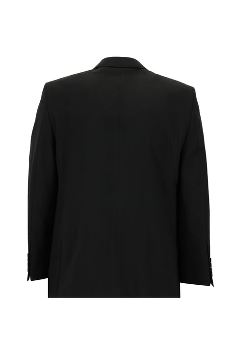Black 4-Drop Relaxed Fit Wool Suit