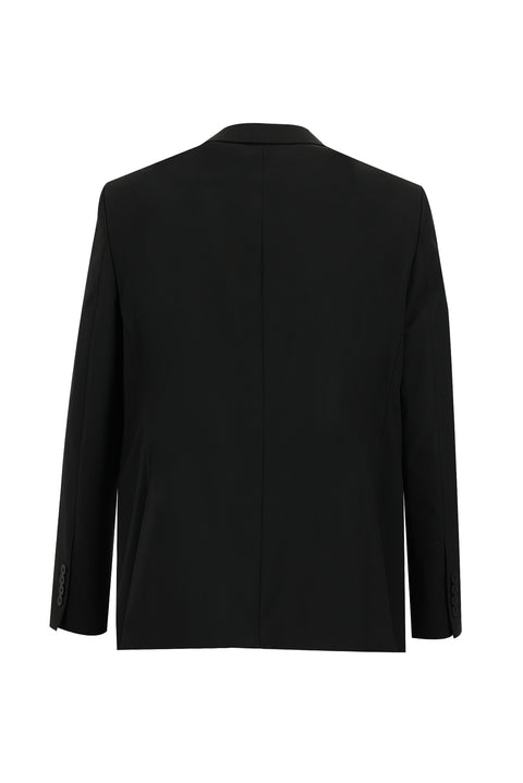 Black 6-Drop Regular Fit Standard Cut Wool Suit