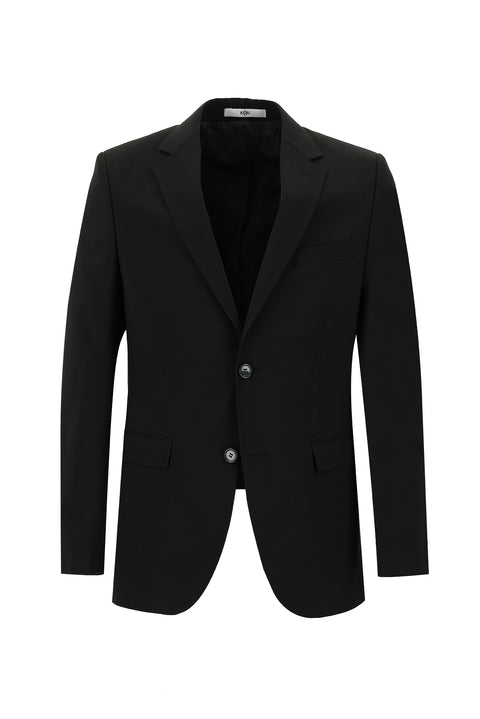 Black 7 Drop Slim Fit Narrow Cut Wool Suit