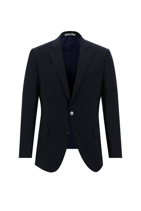 Koyu Lacivert 6 Drop Regular Fit Standart Kesim Yünlü Takım Elbise
