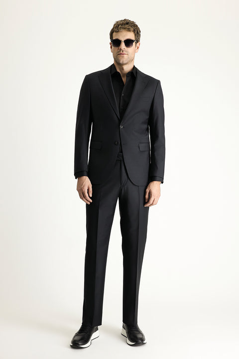 Black 6-Drop Regular Fit Standard Cut Suit