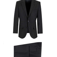 Black 7 Drop Slim Fit Narrow Cut Wool Suit