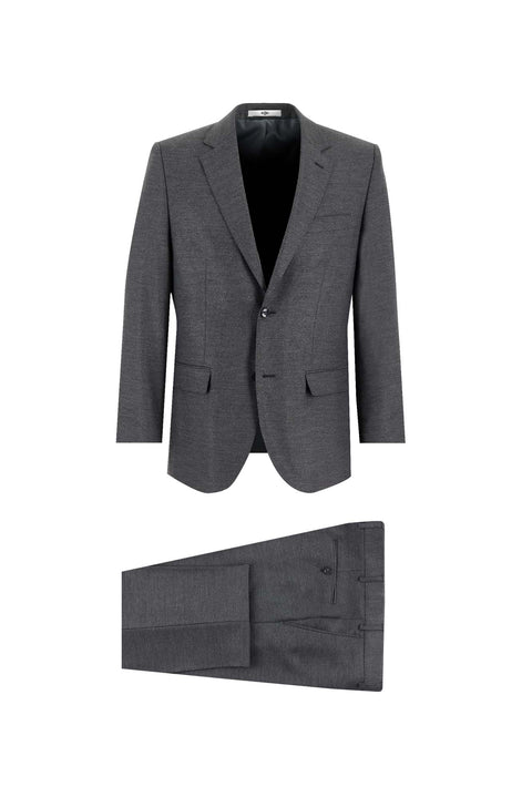 Dark Gray 7 Drop Slim Fit Narrow Cut Wool Suit
