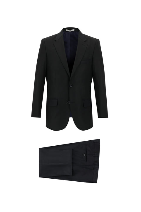 Siyah 4 Drop Relaxed Fit Rahat Kesim Takım Elbise