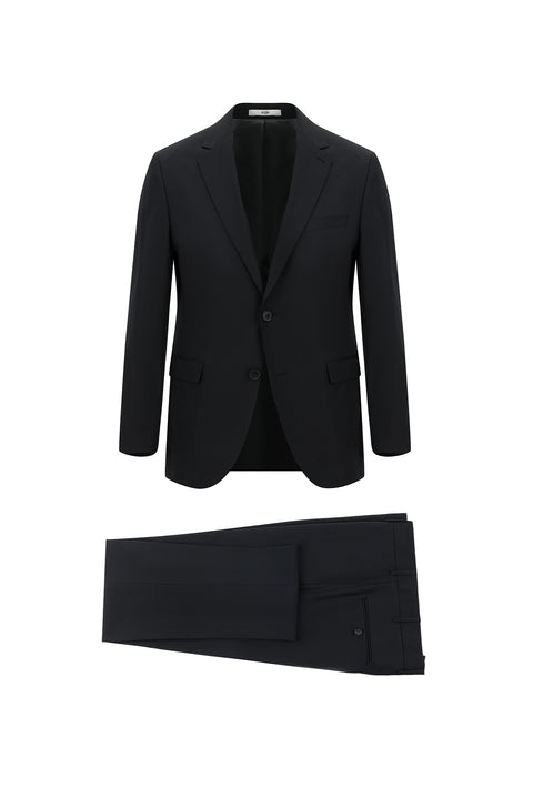 Black 6-Drop Regular Fit Standard Cut Suit