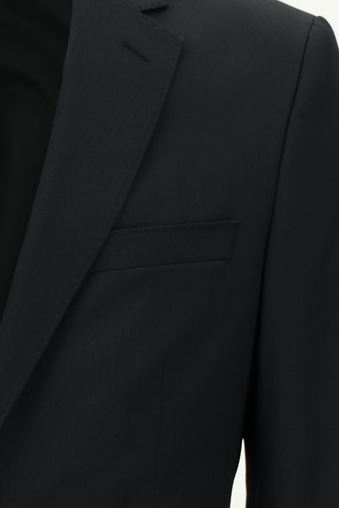 Black 6-Drop Regular Fit Standard Cut Suit