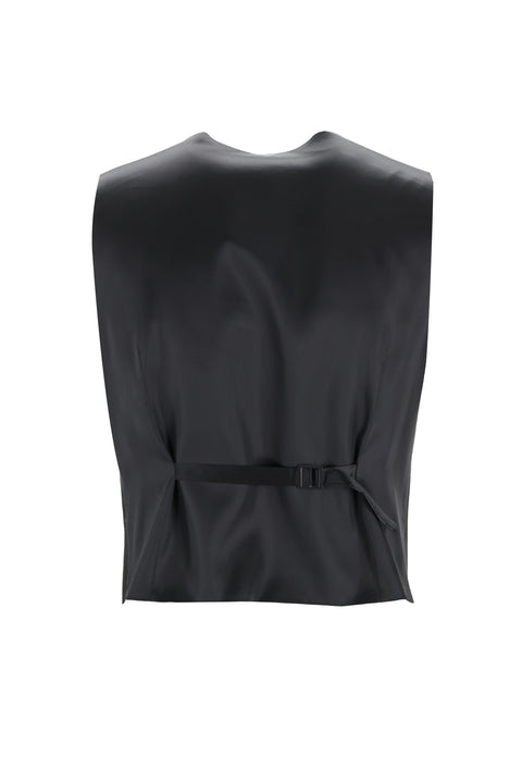 Siyah 7 Drop Super Slim Fit Eksra Dar Kesim Yelekli Takım Elbise