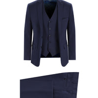 Dark Navy 7 Drop Super Slim Fit Extra Narrow Cut Suit with Vest