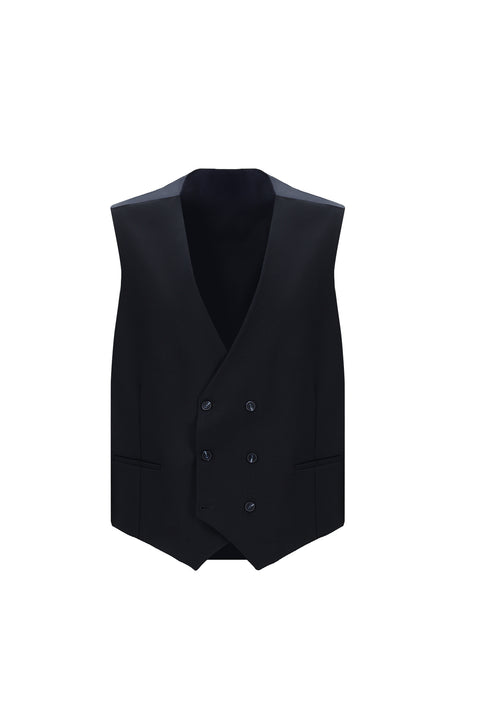 Koyu Lacivert 7 Drop Super Slim Fit Eksra Dar Kesim Yelekli Takım Elbise