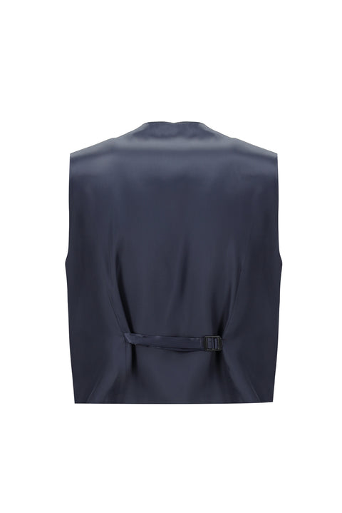Koyu Lacivert 7 Drop Super Slim Fit Eksra Dar Kesim Yelekli Takım Elbise