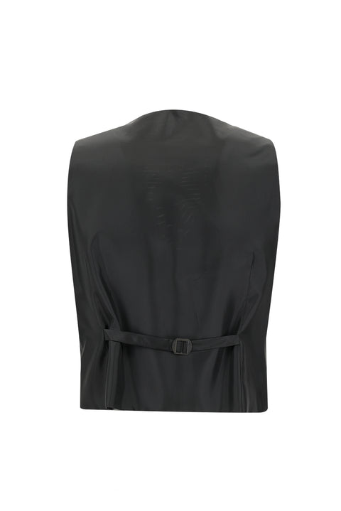 Black 7 Drop Super Slim Fit Extra Narrow Cut Patterned Vest Suit