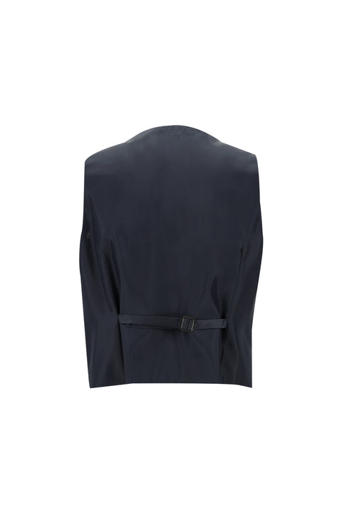 Dark Navy 7 Drop Super Slim Fit Extra Narrow Cut Patterned Vest Suit