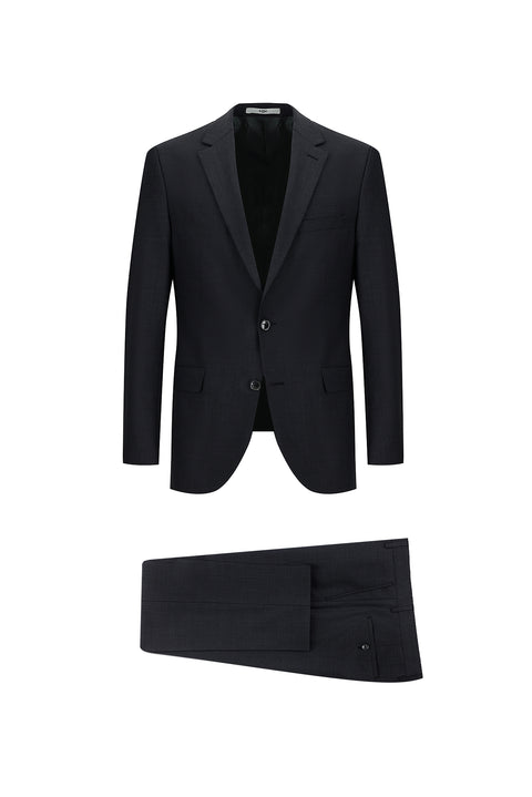 Dark Gray 6-Drop Regular Fit Standard Cut Wool Suit