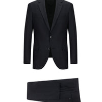 Dark Gray 7 Drop Slim Fit Narrow Cut Wool Patterned Suit