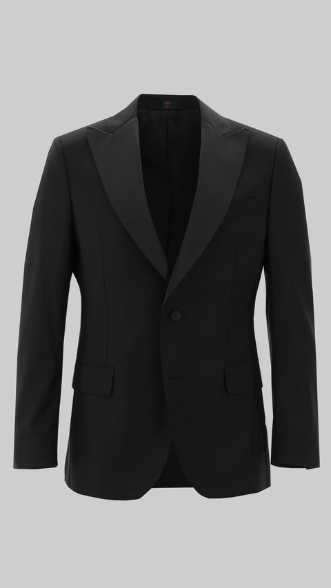 Black 6-Drop Regular Fit Standard Cut Tuxedo & Groom Suit