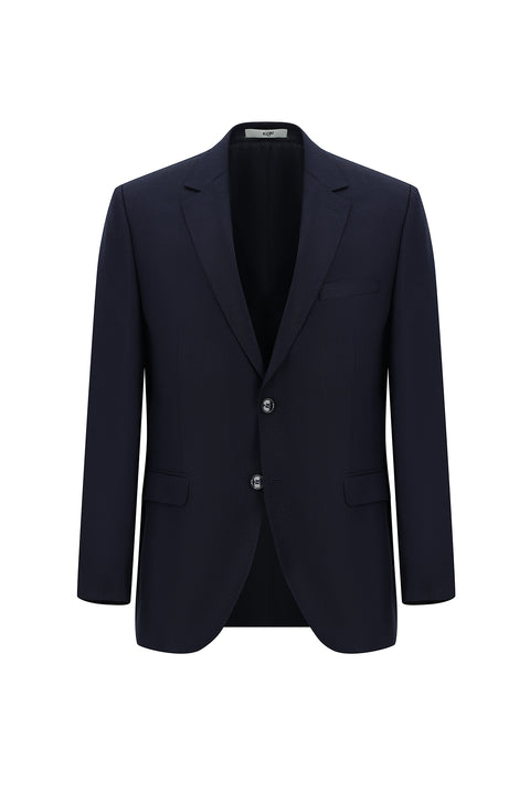 Black and Navy Blue 7 Drop Slim Fit Eyelet Suit