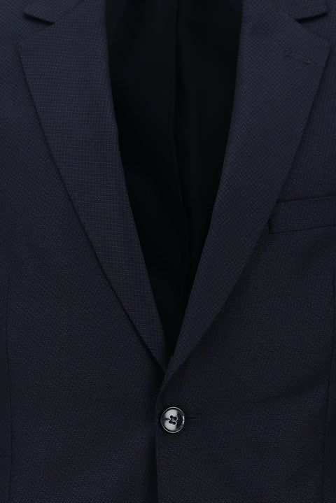 Black and Navy Blue 7 Drop Slim Fit Eyelet Suit
