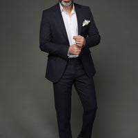 Light Navy Blue 4-Drop Relaxed Fit Eyelet Suit