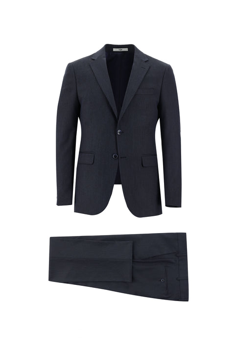 Dark Navy 7 Drop Slim Fit Eyelet Suit