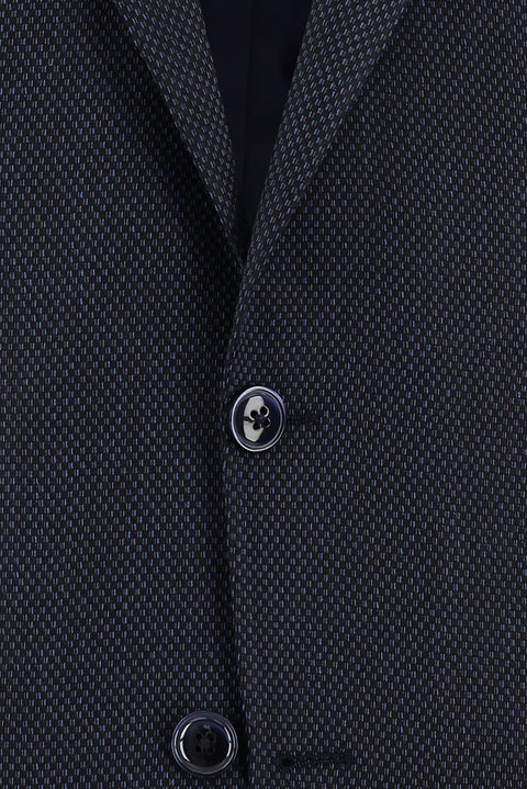 Dark Navy 7 Drop Slim Fit Eyelet Suit