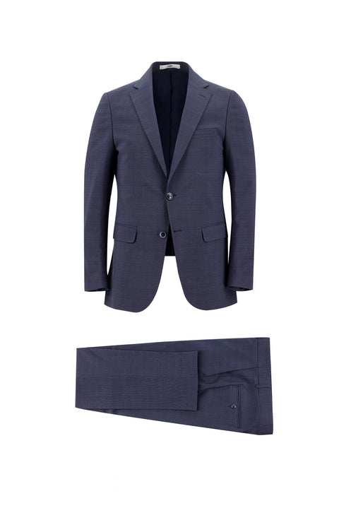 Medium Navy 7 Drop Slim Fit Eyelet Suit