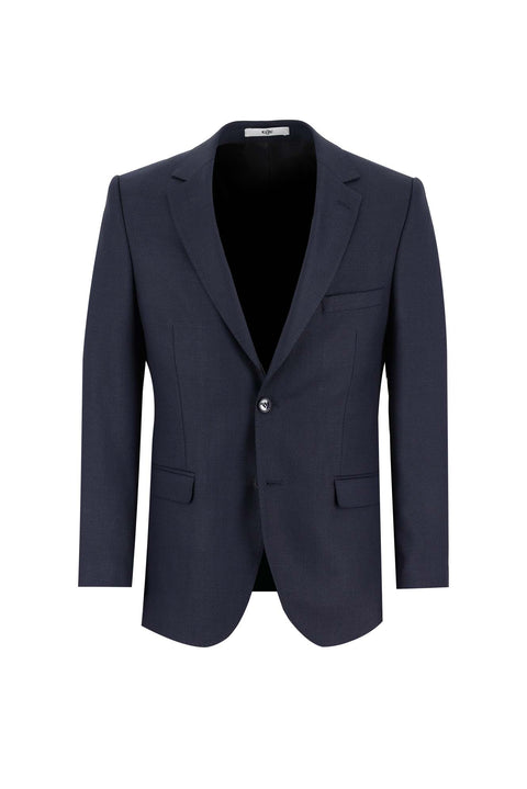 Dark Navy 7 Drop Slim Fit Narrow Cut Wool Eyelet Suit
